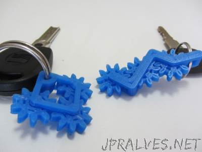 Keychain with rotateable gears