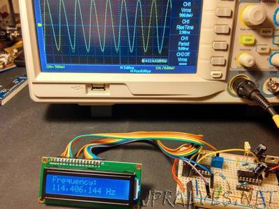 100MHz frequency counter with LCD display