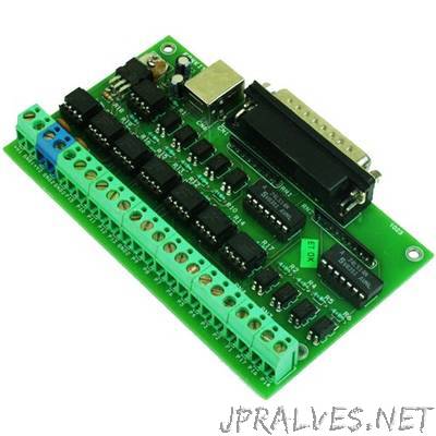 Optically Isolated LPT Breakout Board for CNC & Routers