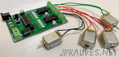 Bidirectional control of 4 DC motors using ATtiny Microcontroller and L293D
