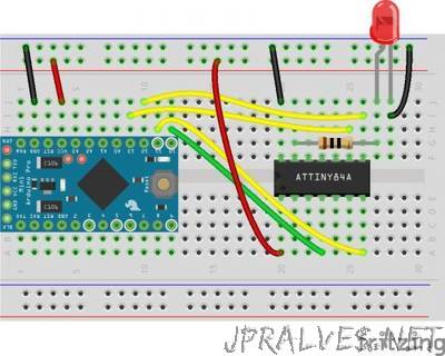 T³: Programming an ATtiny84A from Arduino