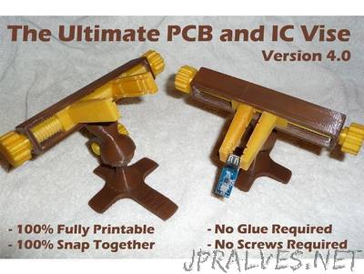 Ultimate PCB and IC Vise – Version 4 - Printable Vise for Small Electronics