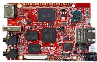 A64-OLinuXino Open Source Hardware Allwinner A64 Development Board Launched for 50 Euros