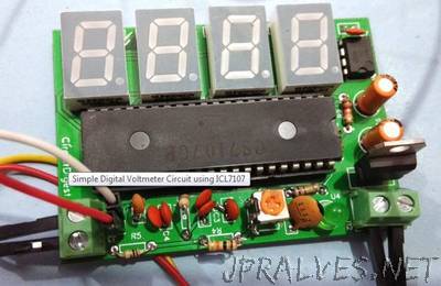 Simple Digital Voltmeter Circuit With PCB Using ICL7107