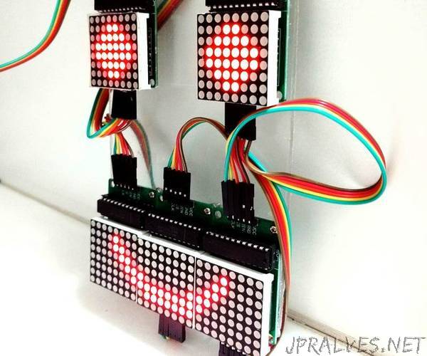 Controlling LED Matrix Array With Arduino Uno (Arduino Powered Robot Face)