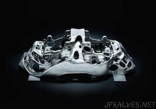 World premiere: brake caliper from 3-D printer - Bugatti develops world's largest titanium functional component produced by additive manufacturing