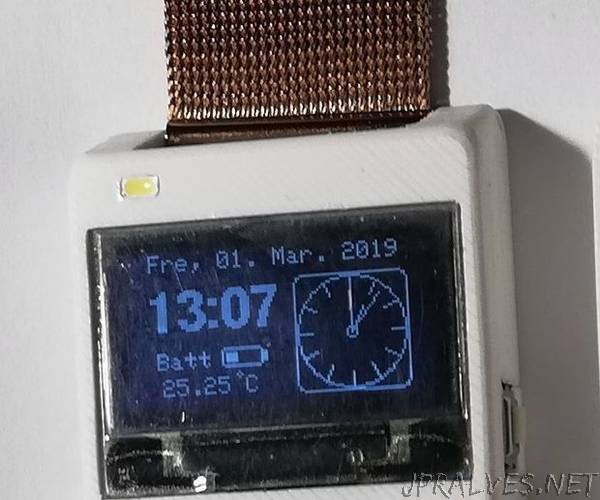 SMALL 3D-printed OLED Wrist-Watch