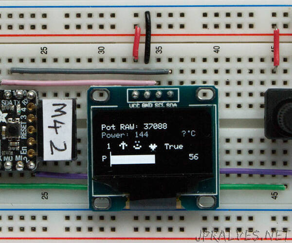 Graphics on a SSD1306 I2C OLED 128x64 Display With CircuitPython Using an Itsybitsy M4 Express