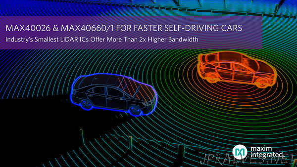 Industry’s Smallest LiDAR ICs by Maxim Integrated Offer More Than 2x Higher Bandwidth for Faster Self-Driving Cars