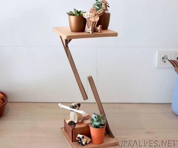 Levitating Side Table Made From Old Cardboard Boxes