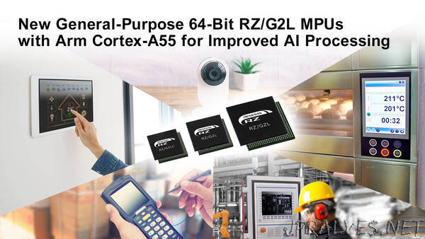 Renesas Launches New General-Purpose 64-Bit RZ/G2L Group of MPUs with Latest Arm Cortex-A55 for Improved AI Processing