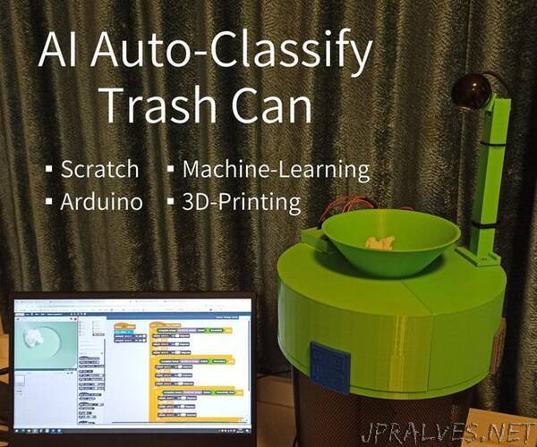 AI Auto-Classify Trash Can