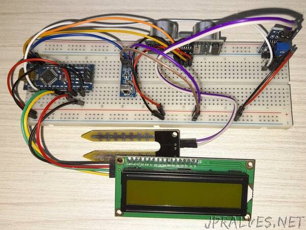 Soil moisture and distance sensor with IR remote control