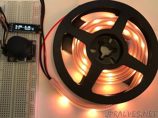 LED strip color mixer with OLED display