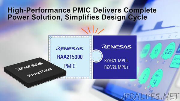 New Highly Integrated Renesas PMIC Optimized For RZ/G2L And V2L MPUs Delivers Complete Power Solution To Reduce Design Time