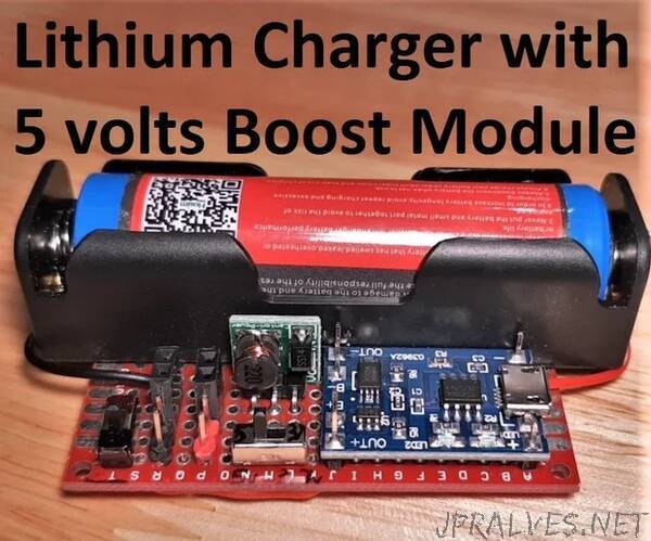 Charging Board for Lithium-Ion Battery With Step-up to 5 Volts
