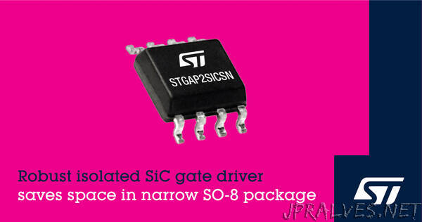 Robust Isolated SiC Gate Driver from STMicroelectronics Saves Space in Narrow SO-8 Package