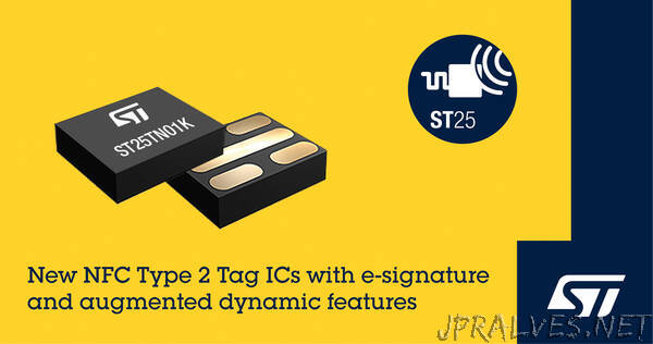STMicroelectronics Launches Cost-Effective NFC Type 2 Tag IC with Privacy Features and Augmented NDEF