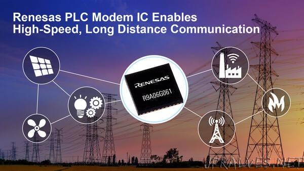 Renesas Adds New Power Line Communication Modem IC Enabling High-Speed, Long Distance Communication, Expanding Practical PLC Applications