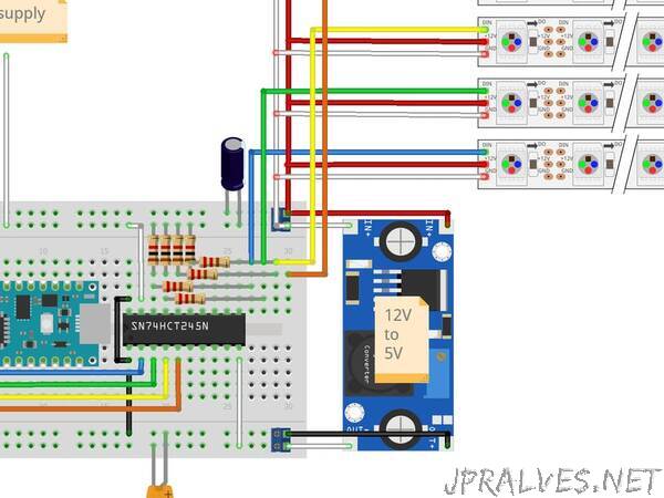 Arduino Nano 33 IoT 12V WS2811 LED Strip Controller