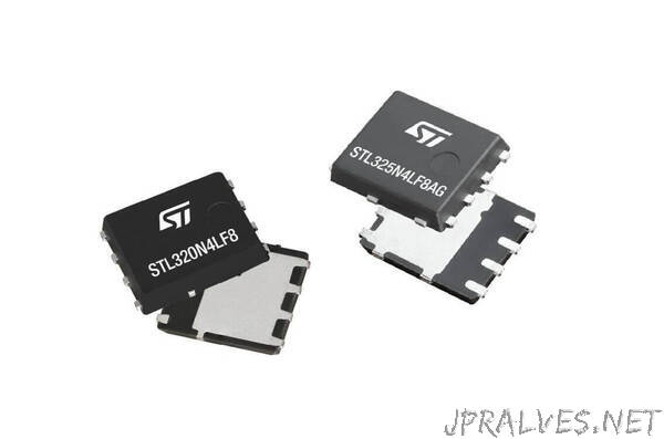 STMicroelectronics’ 40V STripFET F8 MOSFETs save energy and lower noise