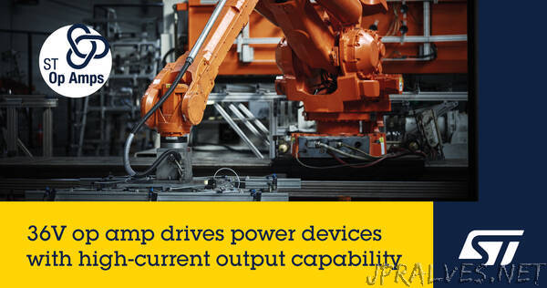 Dual 200mA op amp from STMicroelectronics drives power-hungry industrial and automotive loads