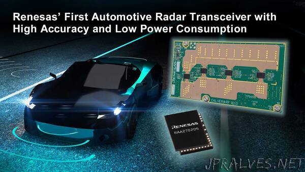 Renesas Unveils First Family of Automotive Radar Transceivers with Industry’s Highest Accuracy and Lowest Power Consumption