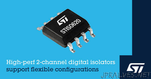 STMicroelectronics’ dual-channel digital isolators cover flexible configurations