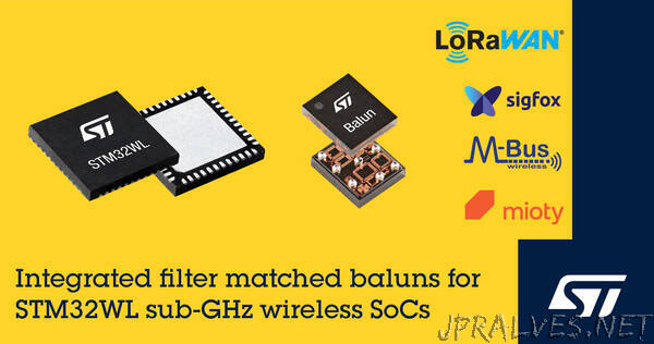 STMicroelectronics reveals broad selection of antenna-matching RF integrated passive devices for STM32WL MCUs