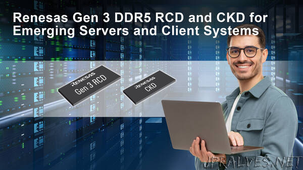Renesas Introduces Industry’s First Client Clock Driver and Gen 3 RCD to Enable Demanding DDR5 Client and Server DIMMs