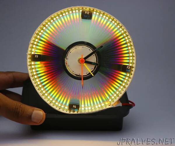 Make a Mesmerizing Light Pattern Clock by Upcycling an Old Clock and CD