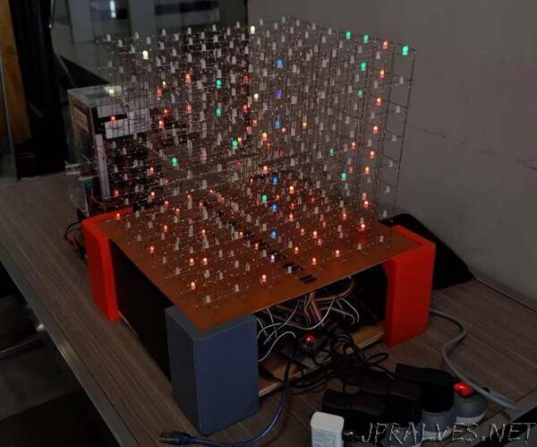 ESP-32 Based 8x8x8 RGB LED Cube