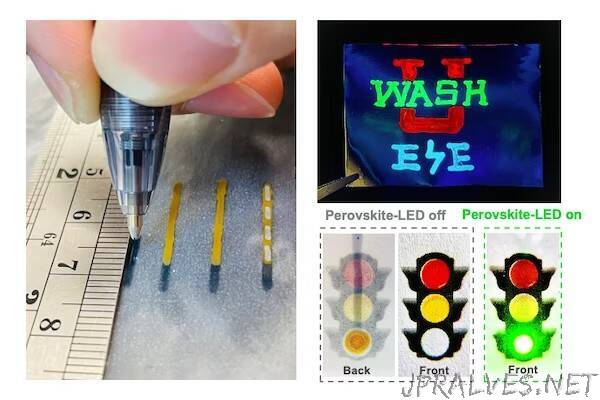 Perovskite light emitters and detectors with the stroke of a pen