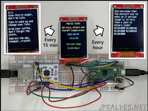 Poetic Ticks - AI clock using RPi Pico, W5100S and ChatGPT