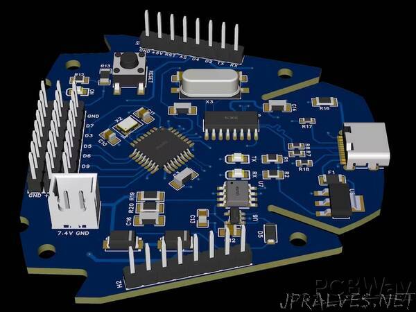 Control Board for 6 Servomotors based on Arduino for Robotic