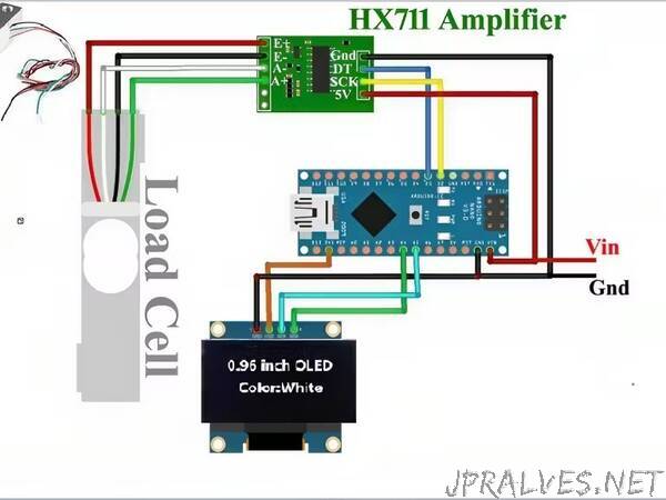 Arduino interfacing hx711 load cell with oled display