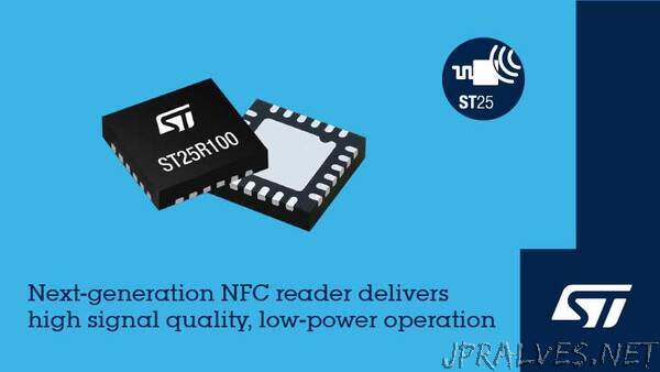 STMicroelectronics’ NFC reader brings outstanding performance-to-cost ratio of embedded contactless interaction to high-volume consumer and industrial devices