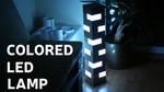 Colored LED Lamp From Pallet Wood Blocks